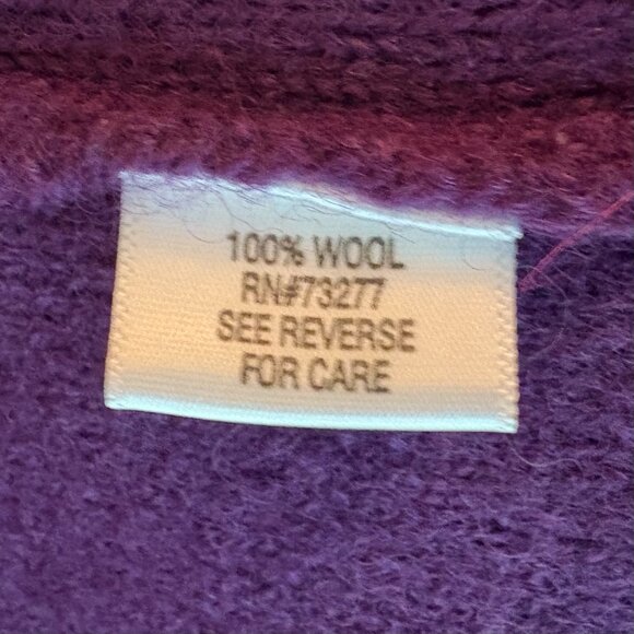 Croft&Barrow 100% Wool Plum Purple Full Zip Sweater Jacket Front Pockets Size S - Picture 8 of 10